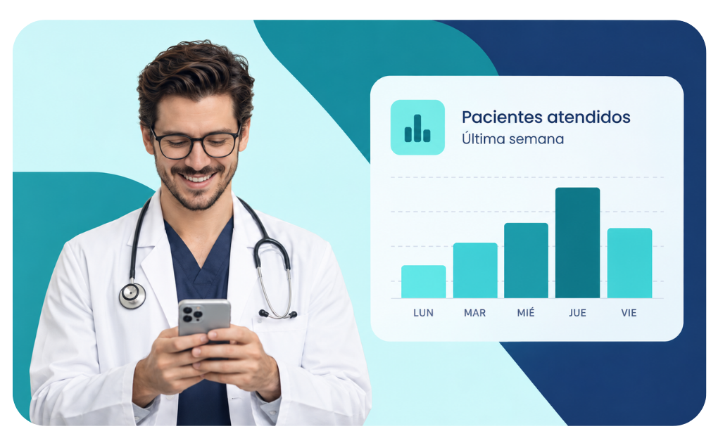 Profesional de la salud consultando indicadores de pacientes en Healthi