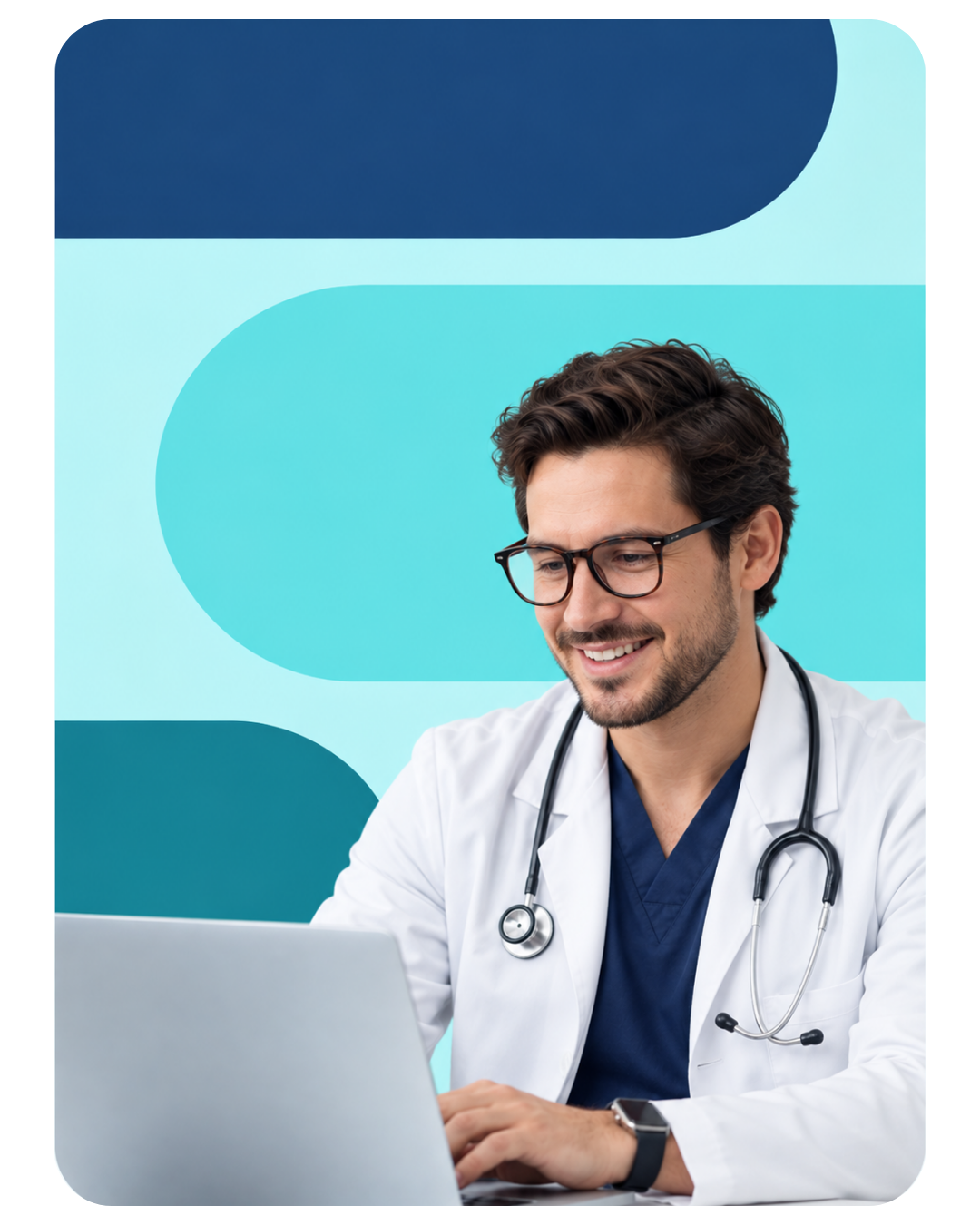 Profesional de la salud utilizando el software de gestión Healthi Profesional de la salud utilizando el software de gestión Healthi